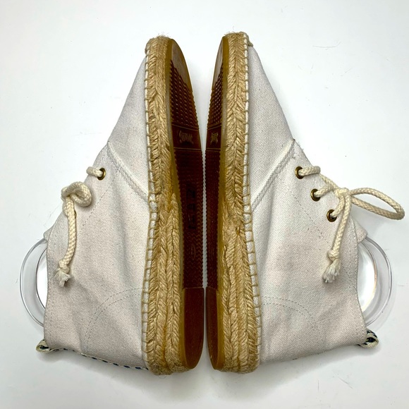 SOLUDOS Canvas Espadrille Lace Up Sneakers White Hi-Top Size 8 - Picture 3 of 9